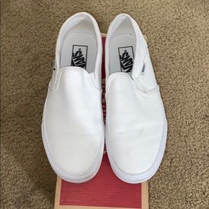 White slip on vans
